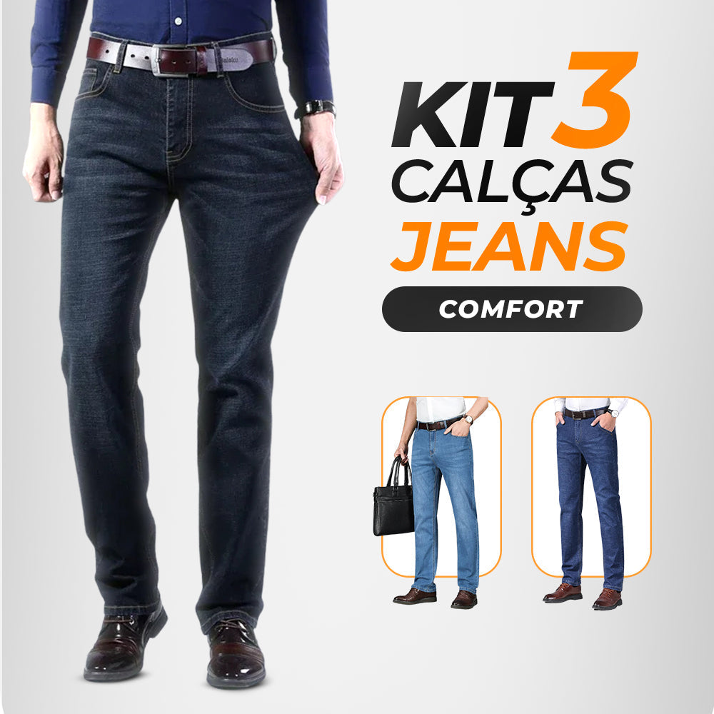 [COMPRE 1 LEVE 3]  Calça Jeans Masculina Comfort - Direto Da Fábrica!